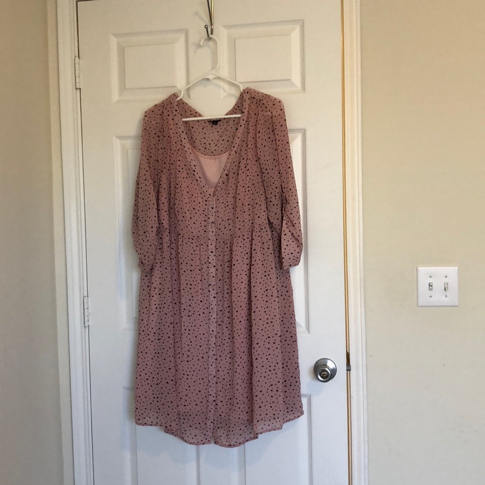 Torrid pink chiffon shirt dress